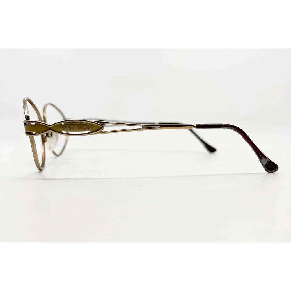 Anne Klein Eyeglasses Frames Womens Gold Tortoise Oval K1028 53-17-130 Italy